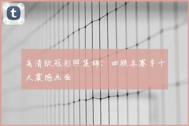 高清欧冠彩照集锦：回顾本赛季十大震撼画面